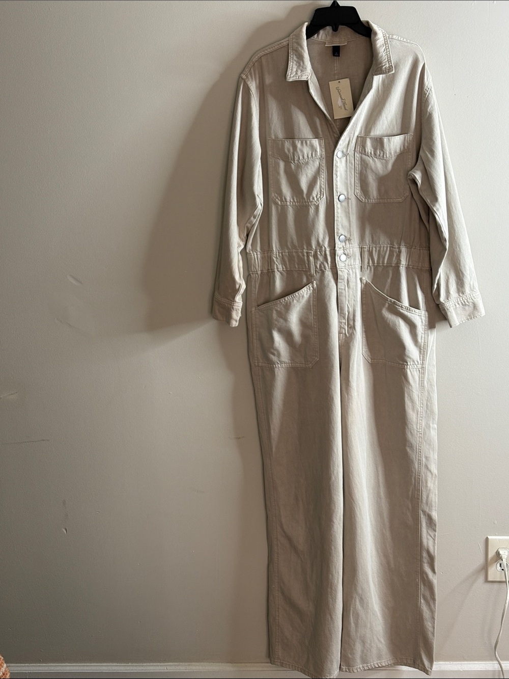 Universal Thread Light Beige Utility Jumpsuit with Front Pockets
